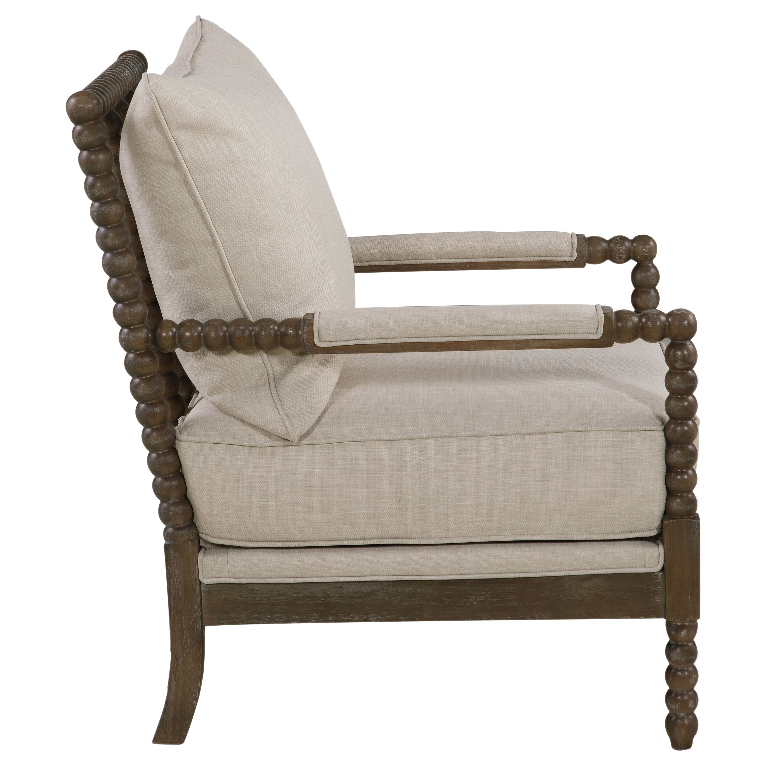 Coaster Blanchett Upholstered Accent Chair with Spindle Accent White and Navy White