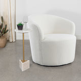 Coaster Joyce Upholstered Swivel Barrel Chair White