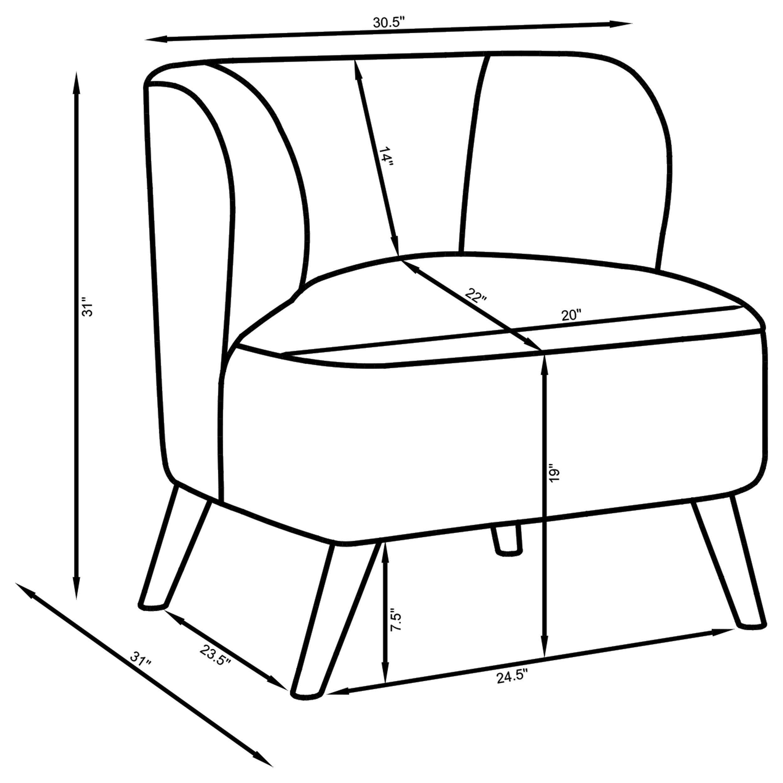 Coaster Alonzo Upholstered Track Arms Accent Chair Natural Default Title