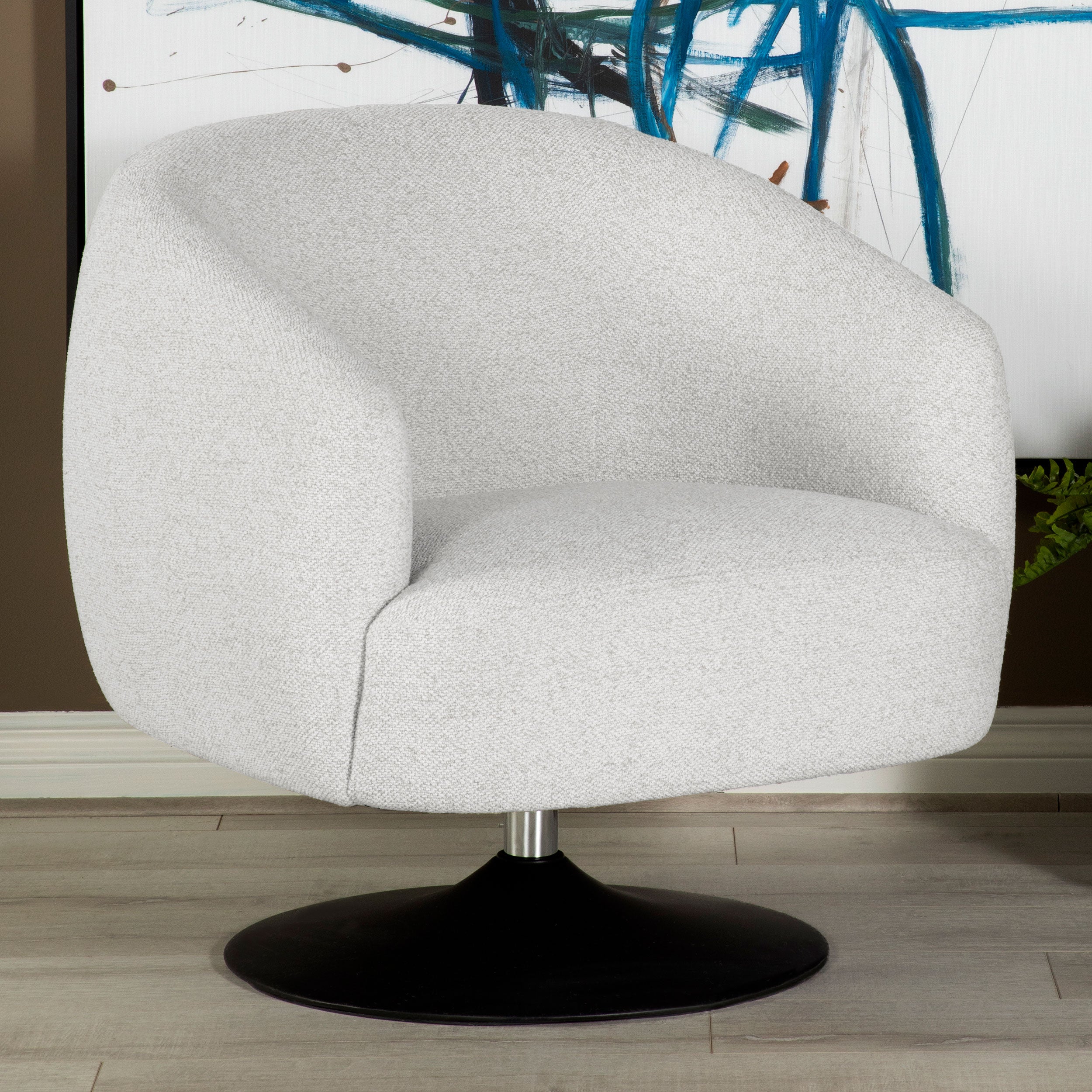 Coaster Dave Upholstered Swivel Accent Chair Beige and Matte Black Default Title