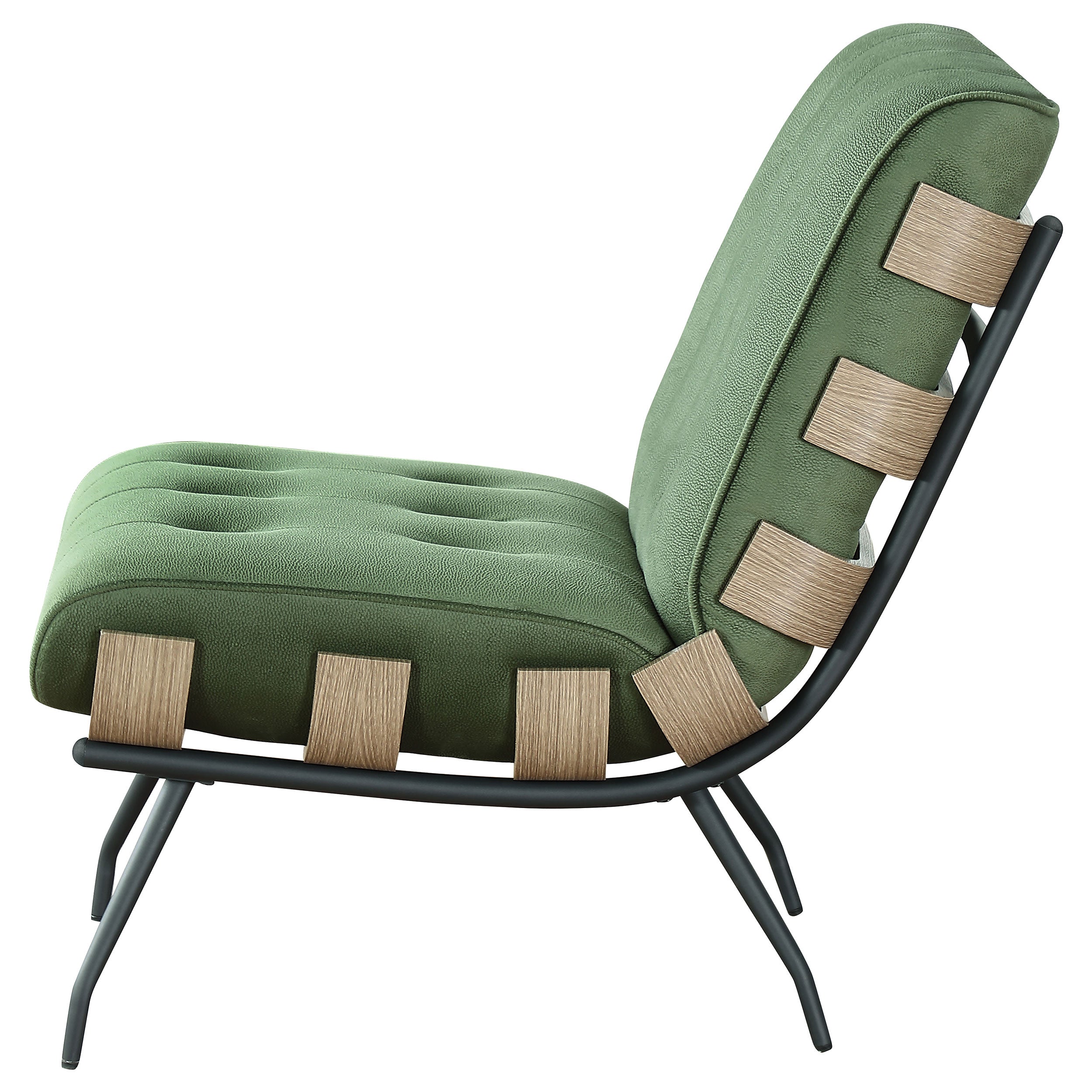 Coaster Aloma Armless Tufted Accent Chair Green Brown