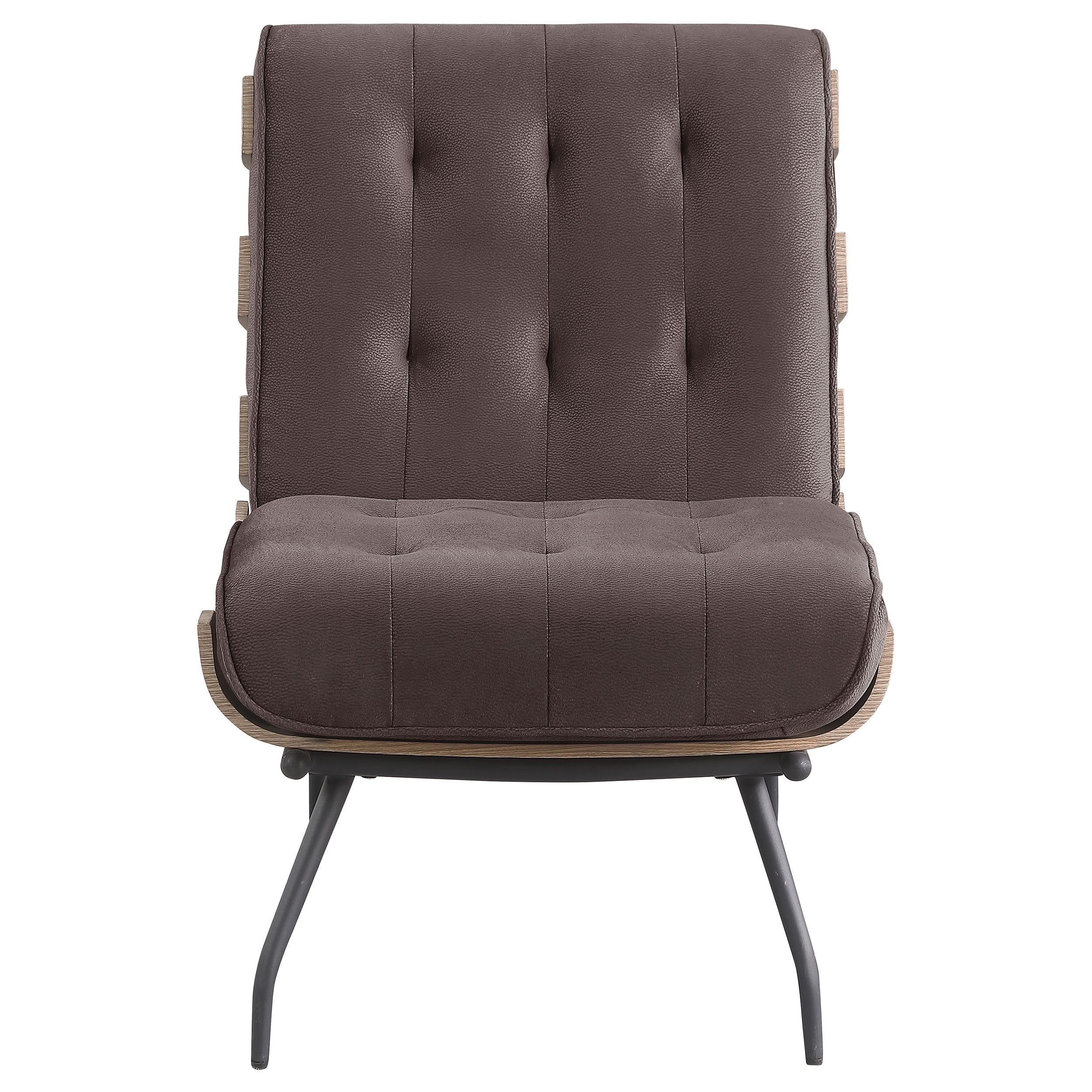 Coaster Aloma Armless Tufted Accent Chair Green Brown