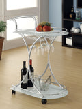 Coaster Elfman 2-shelve Serving Cart Chrome and Black White