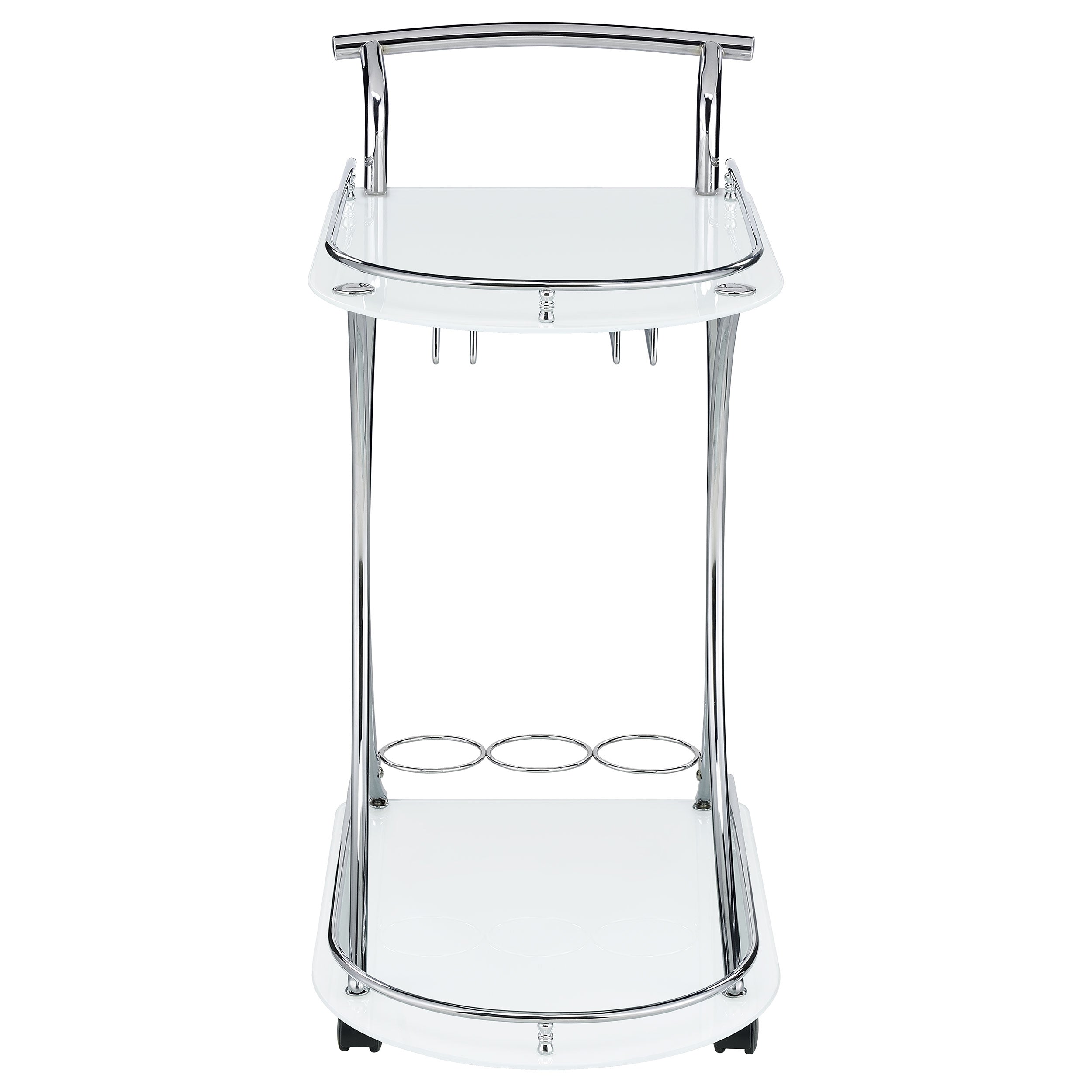 Coaster Elfman 2-shelve Serving Cart Chrome and Black White