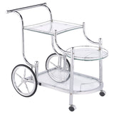 Coaster Sarandon 3-tier Serving Cart Chrome and Clear Default Title