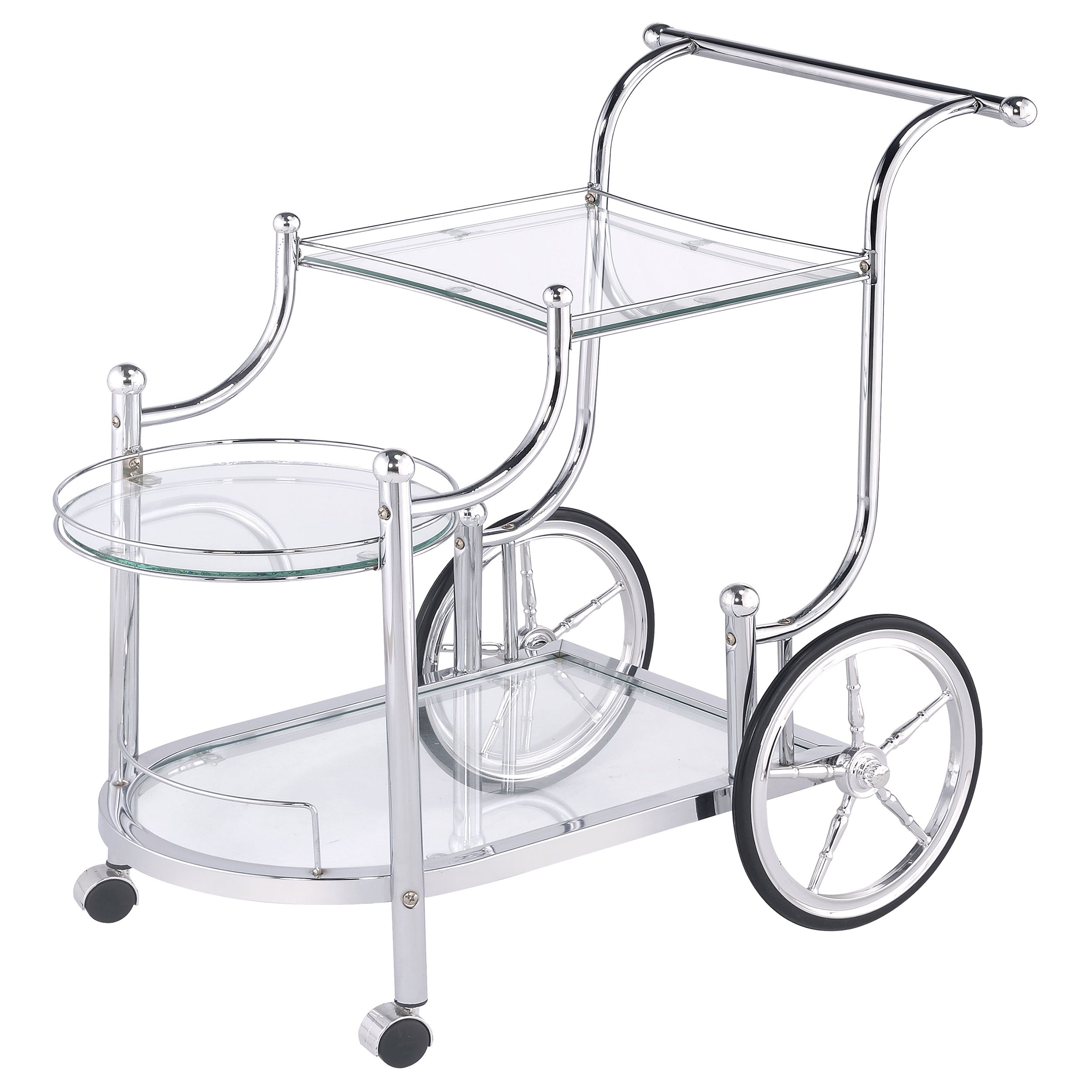 Coaster Sarandon 3-tier Serving Cart Chrome and Clear Default Title