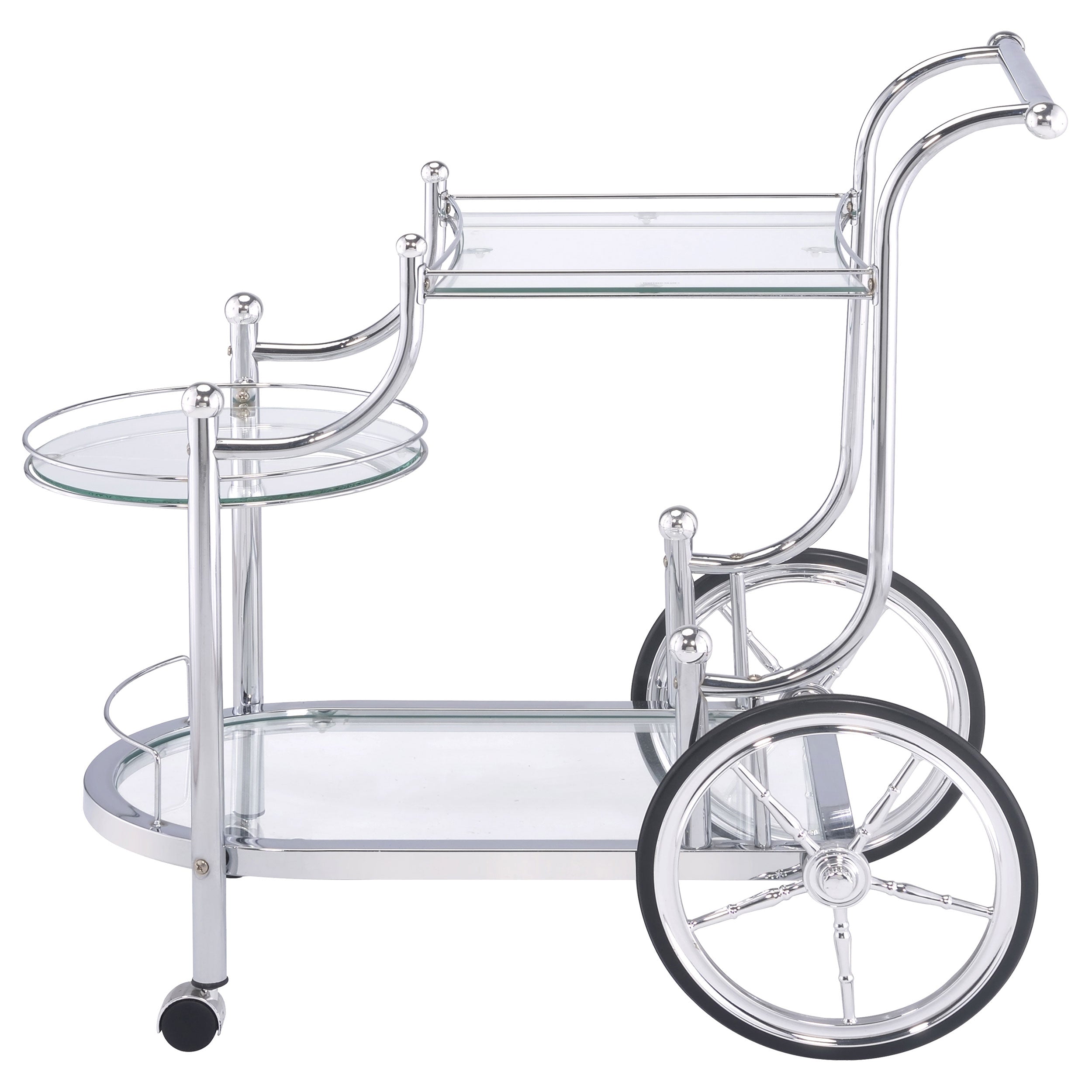 Coaster Sarandon 3-tier Serving Cart Chrome and Clear Default Title