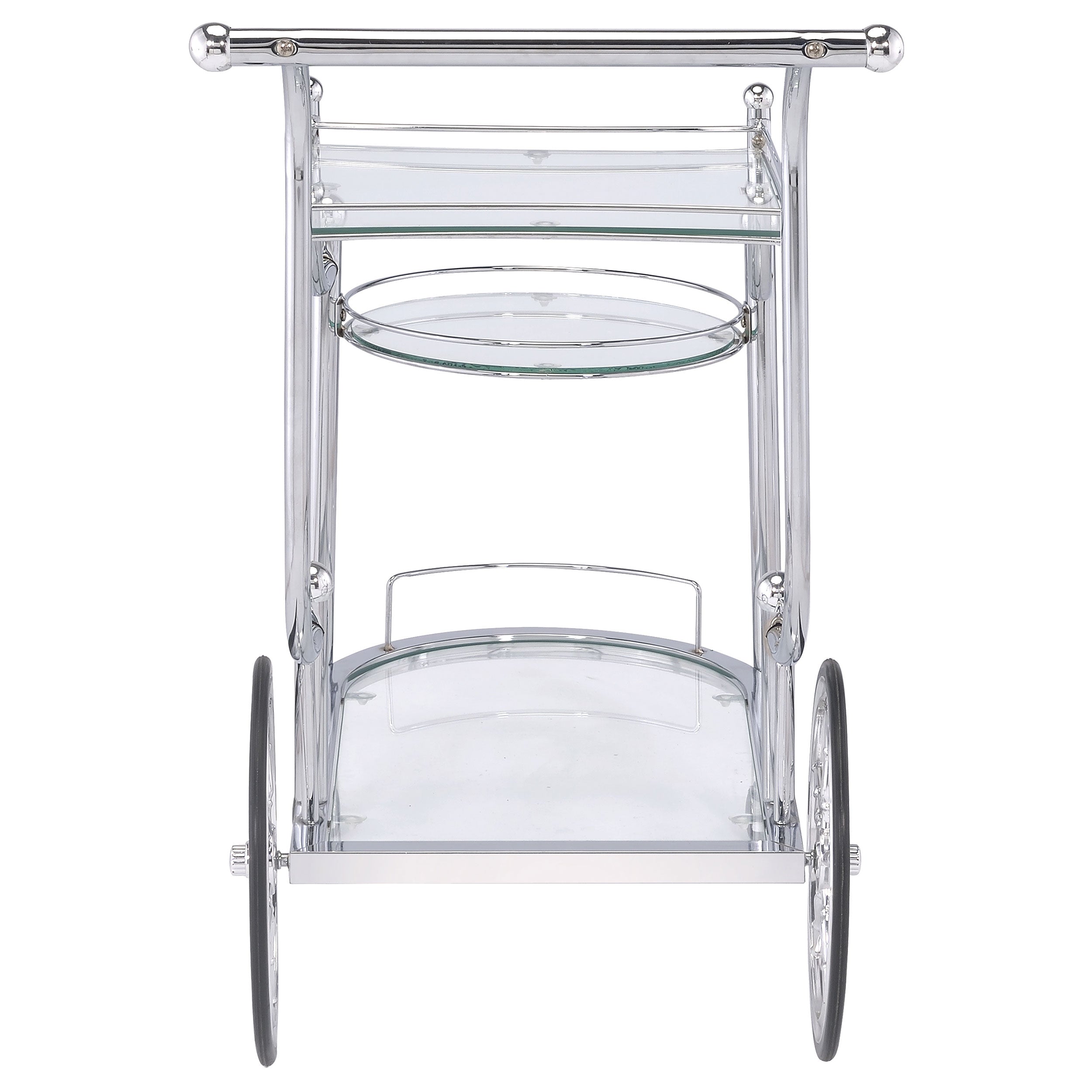 Coaster Sarandon 3-tier Serving Cart Chrome and Clear Default Title