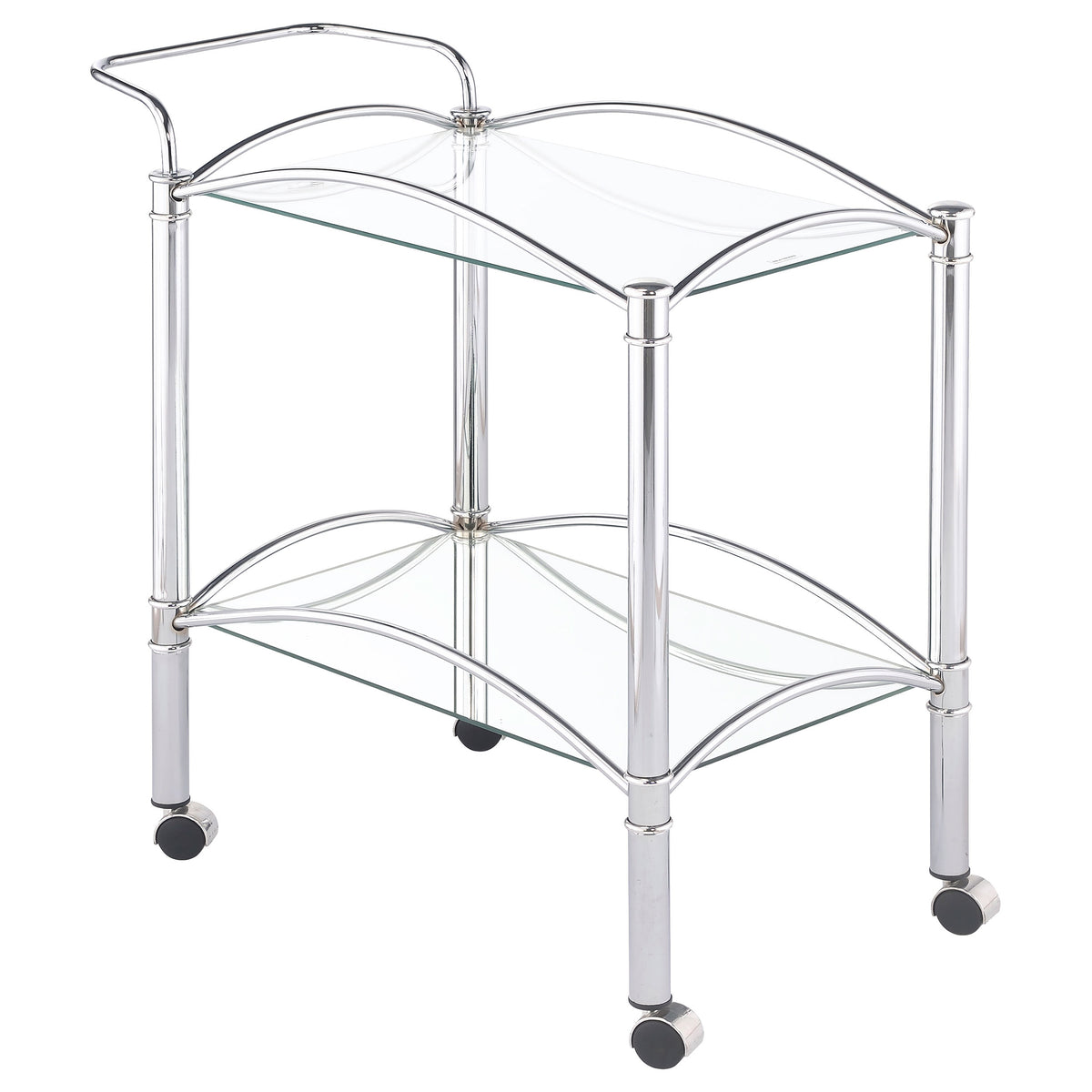 Coaster Shadix 2-tier Serving Cart with Glass Top Chrome and Clear Default Title