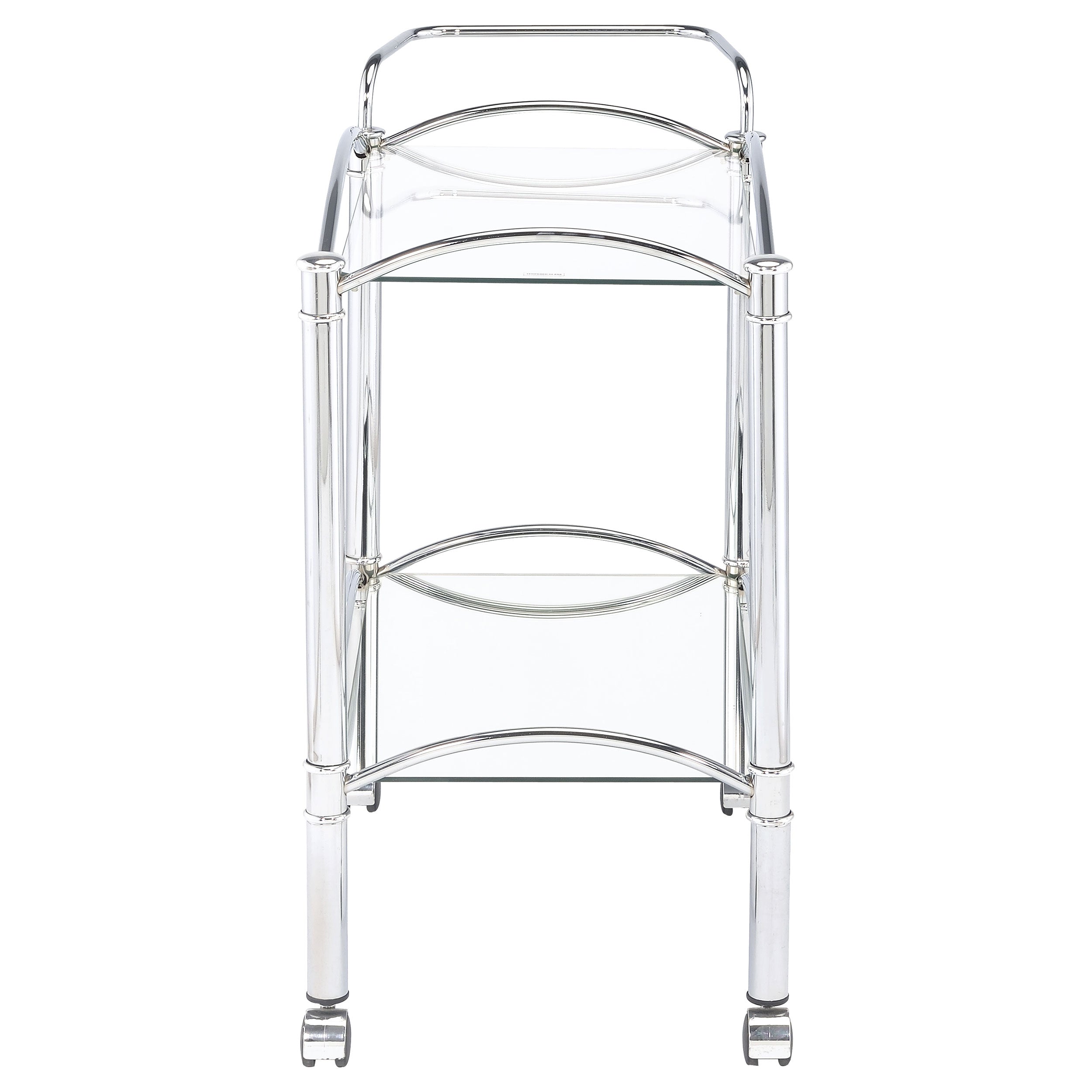 Coaster Shadix 2-tier Serving Cart with Glass Top Chrome and Clear Default Title