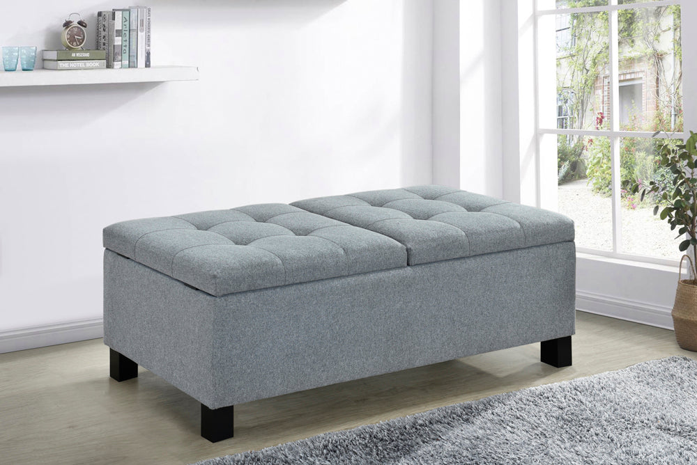 Coaster Corner Split Storage Bench Grey Default Title