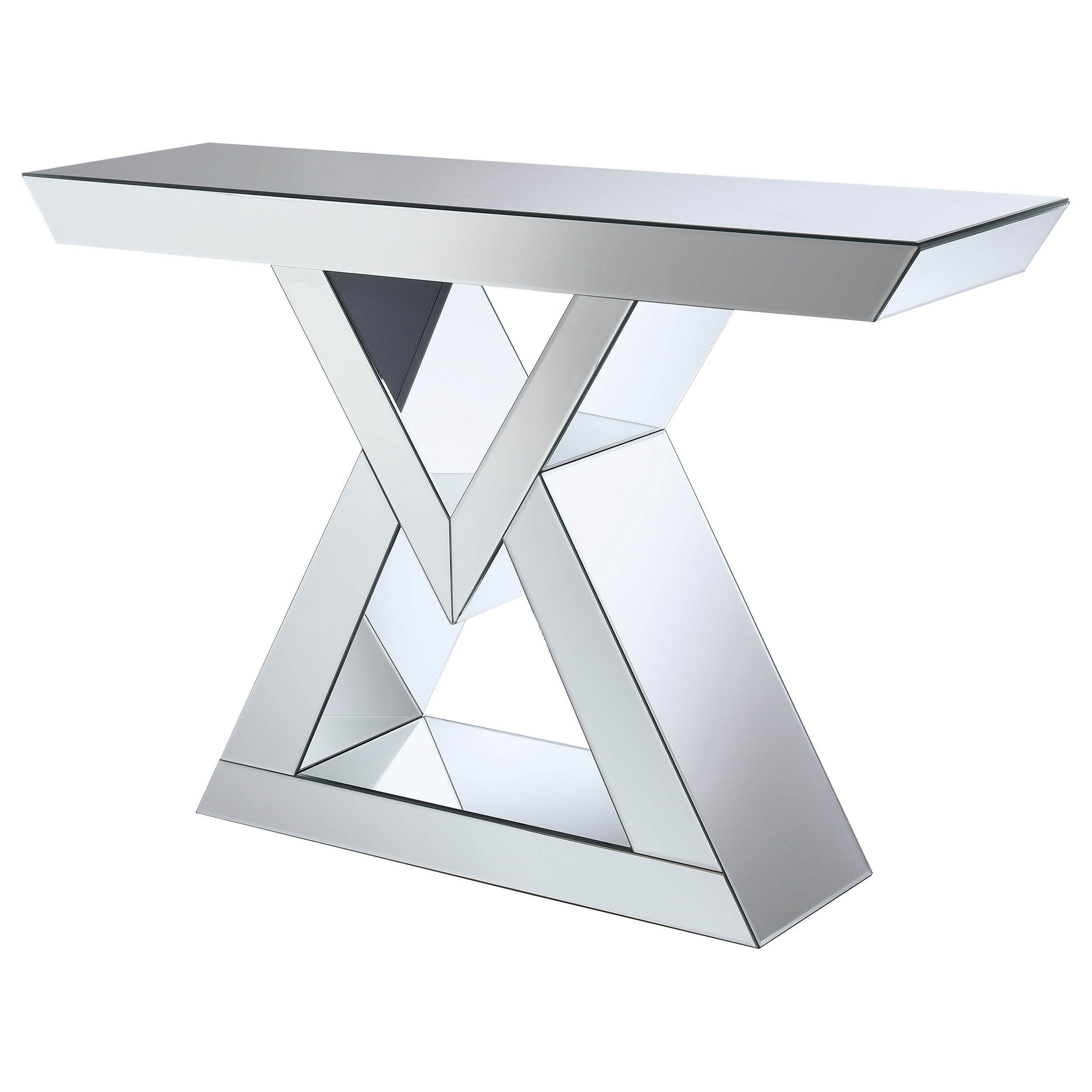 Coaster Cerecita Console Table with Triangle Base Clear Mirror Default Title