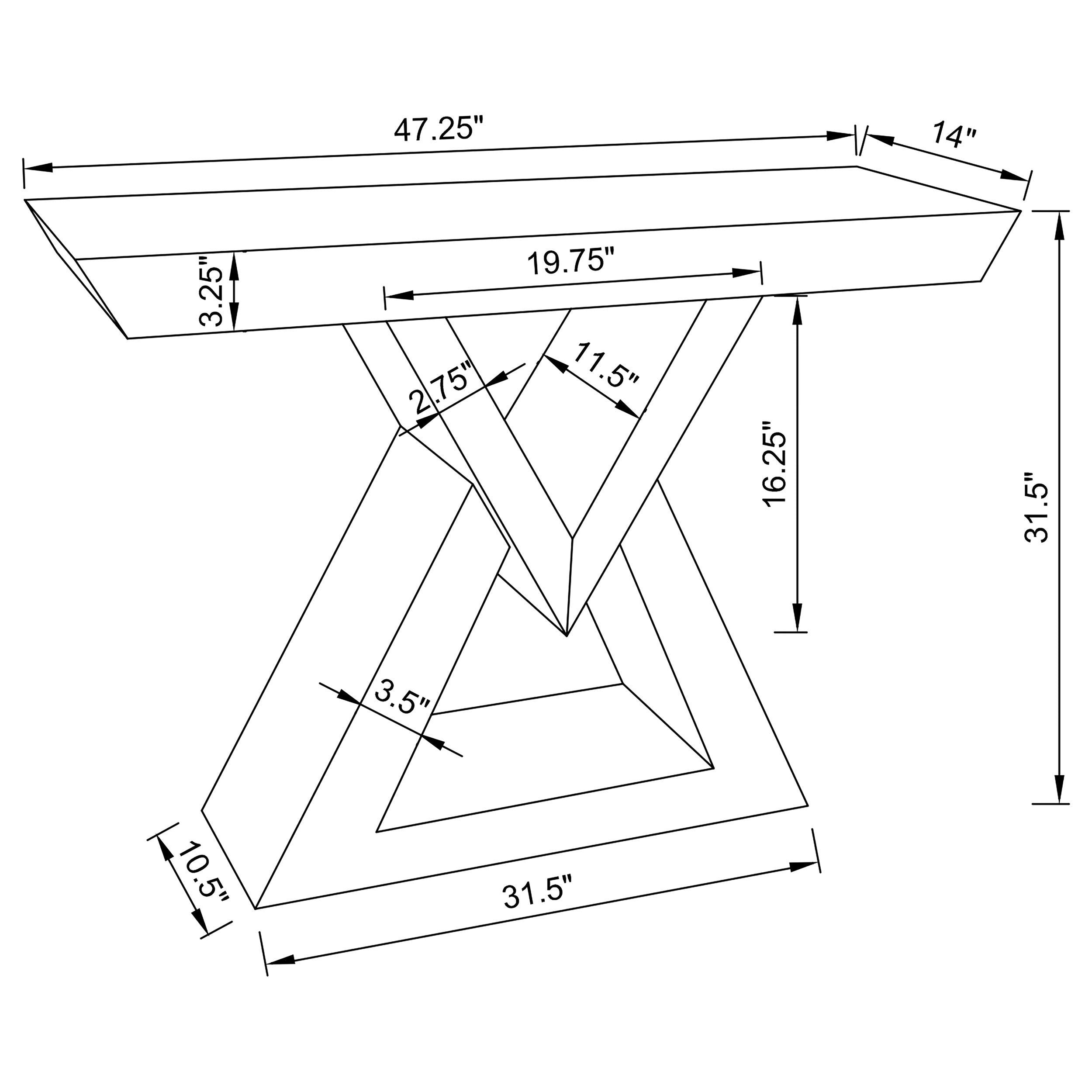 Coaster Cerecita Console Table with Triangle Base Clear Mirror Default Title