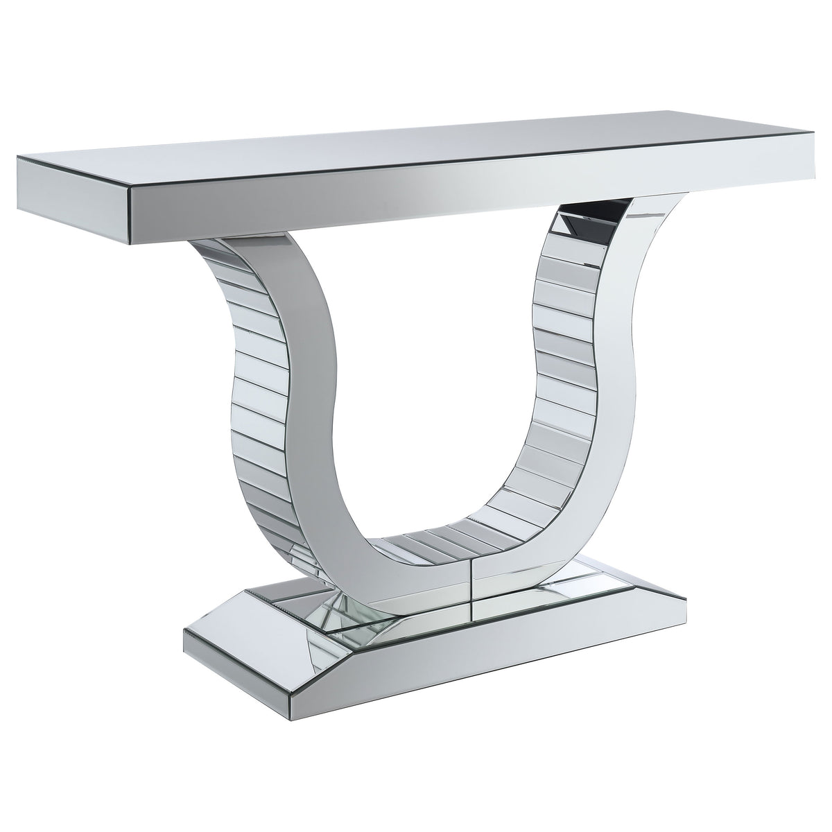 Coaster Saanvi Console Table with U-shaped Base Clear Mirror Default Title