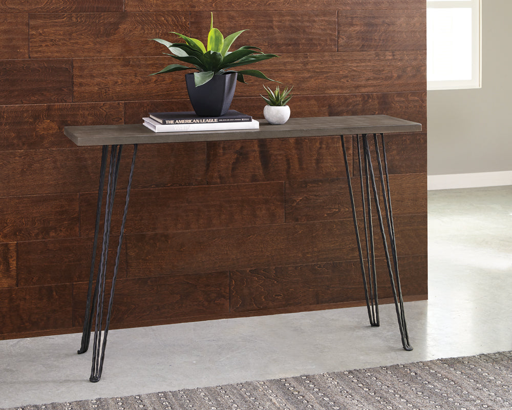 Coaster Neville Rectangular Console Table Concrete and Black Default Title