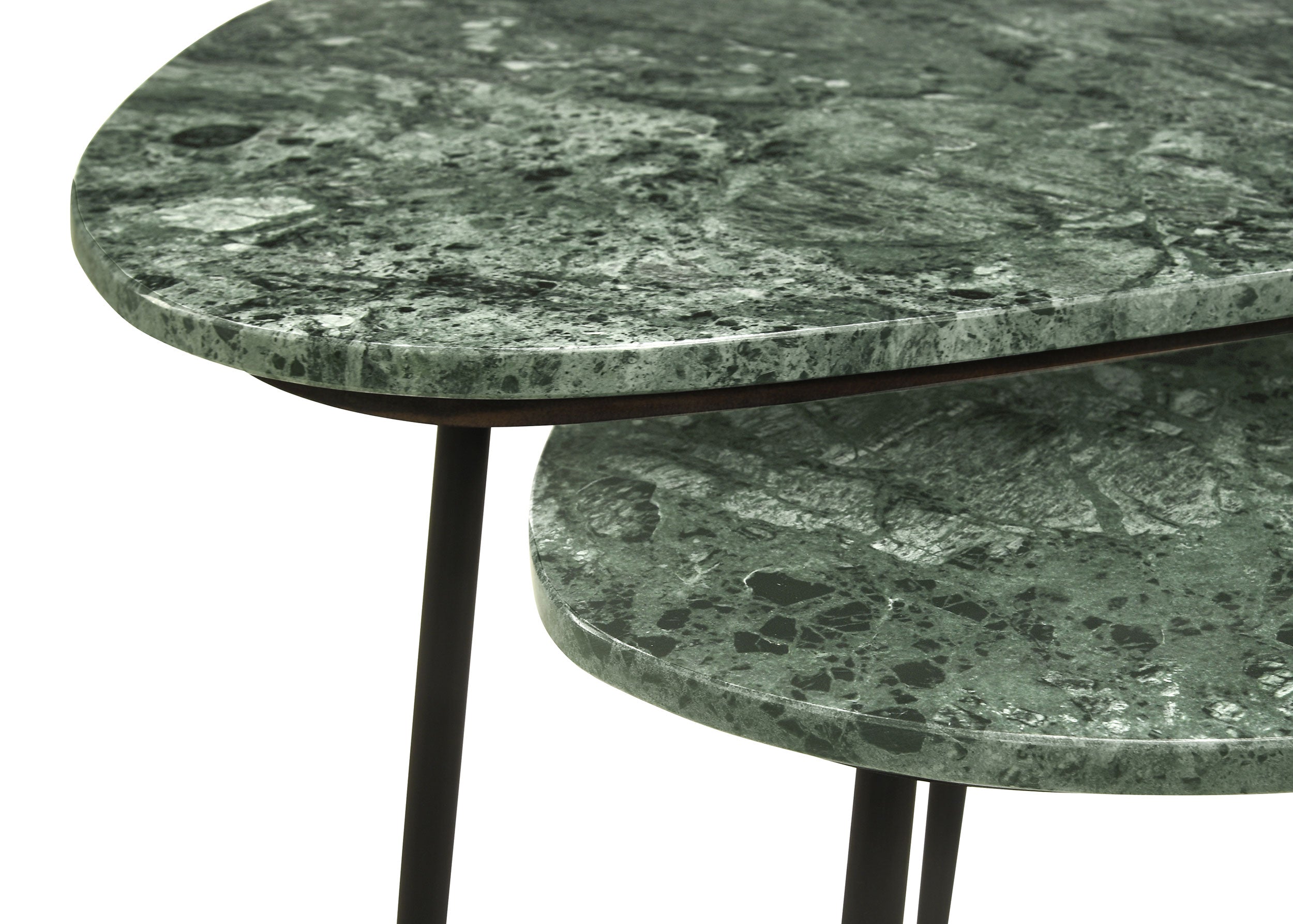 Coaster Tobias 2-piece Triangular Marble Top Nesting Table Green and Black Default Title