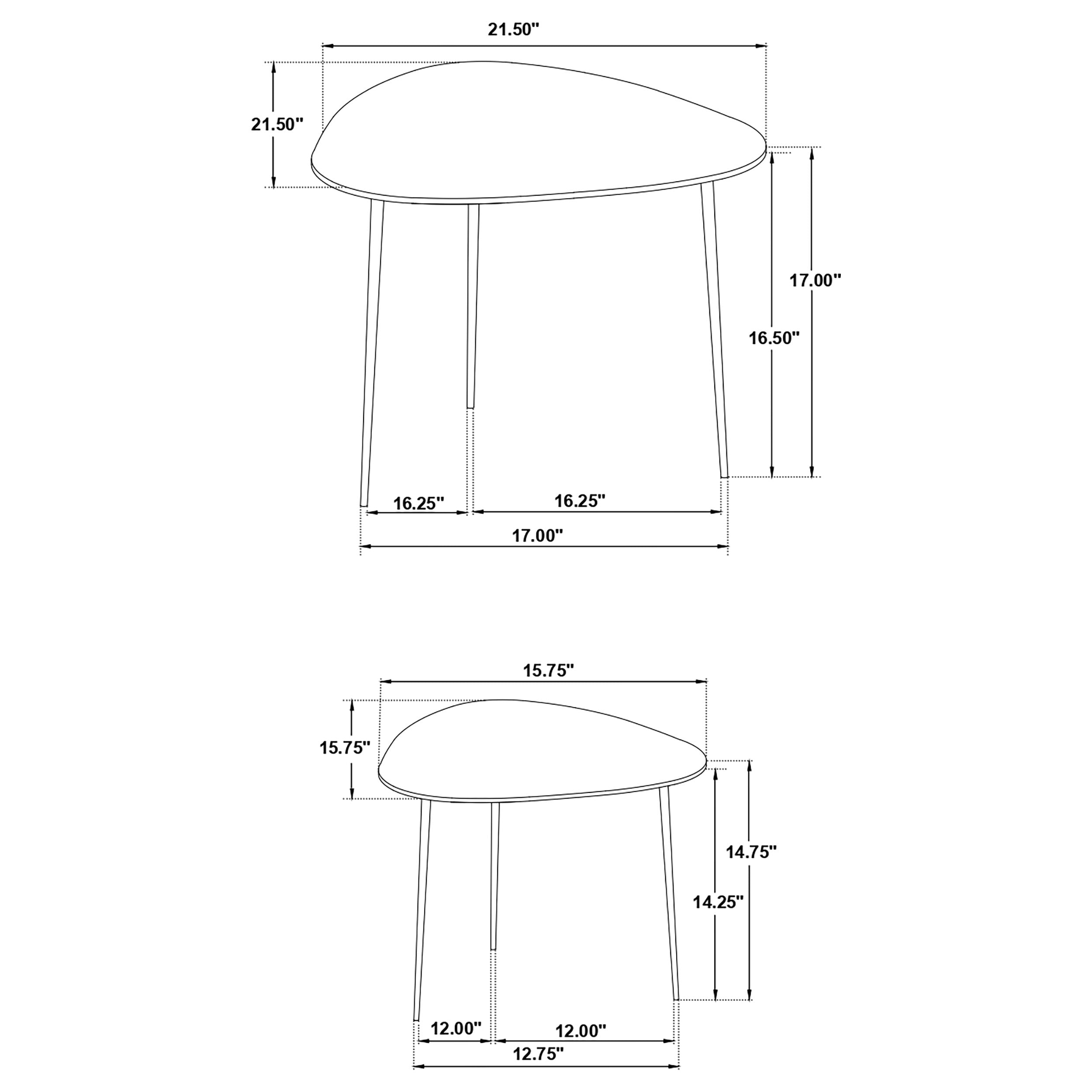 Coaster Tobias 2-piece Triangular Marble Top Nesting Table Green and Black Default Title