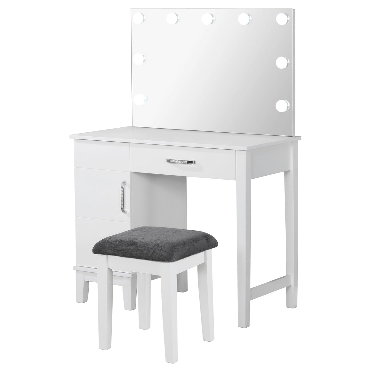 Coaster Elijah Vanity Set with LED Lights White and Dark Grey Default Title