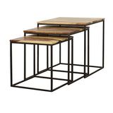 Coaster Belcourt 3-piece Square Nesting Tables Natural and Black Default Title