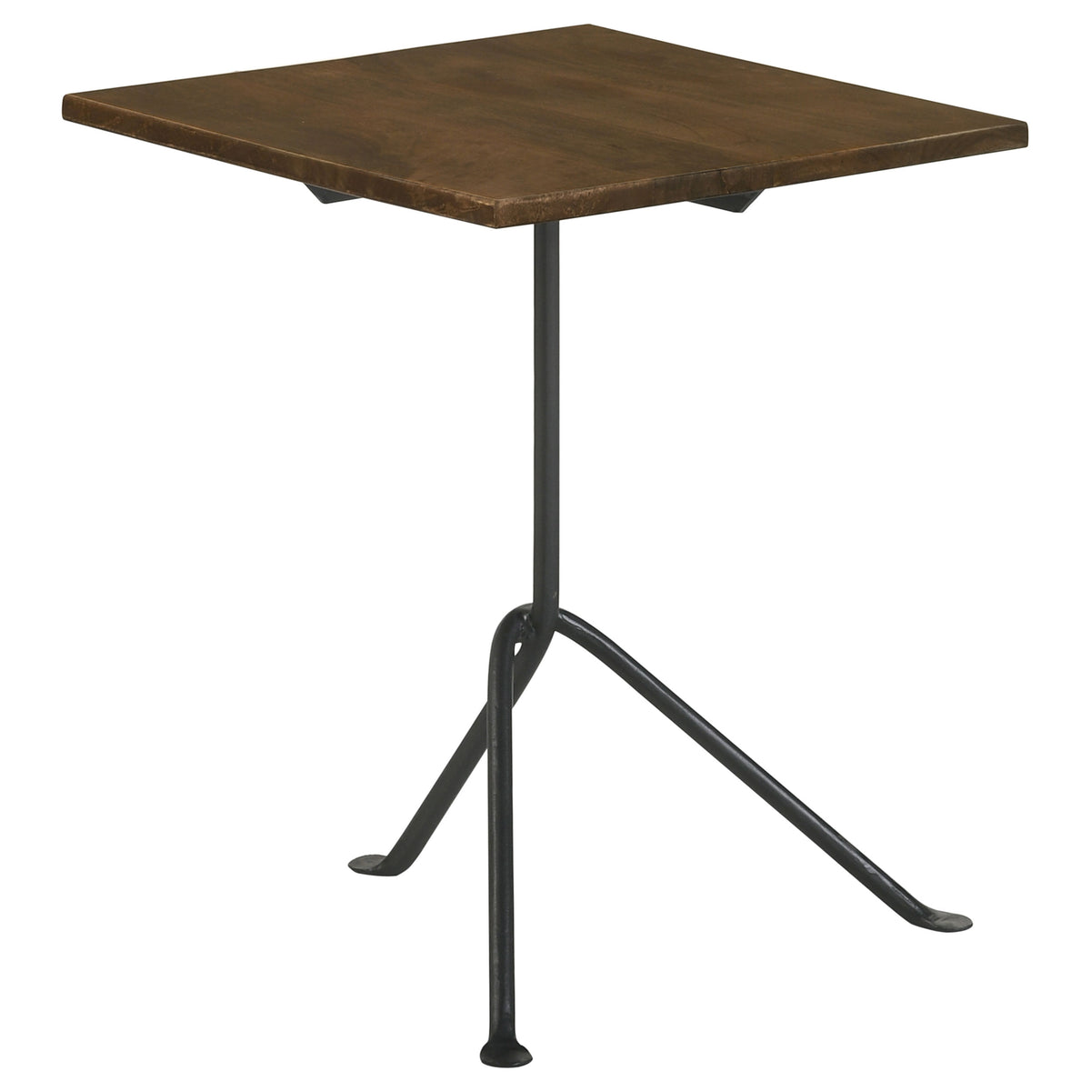 Coaster Heitor Square Accent Table with Tripod Legs Dark Brown and Gunmetal Default Title