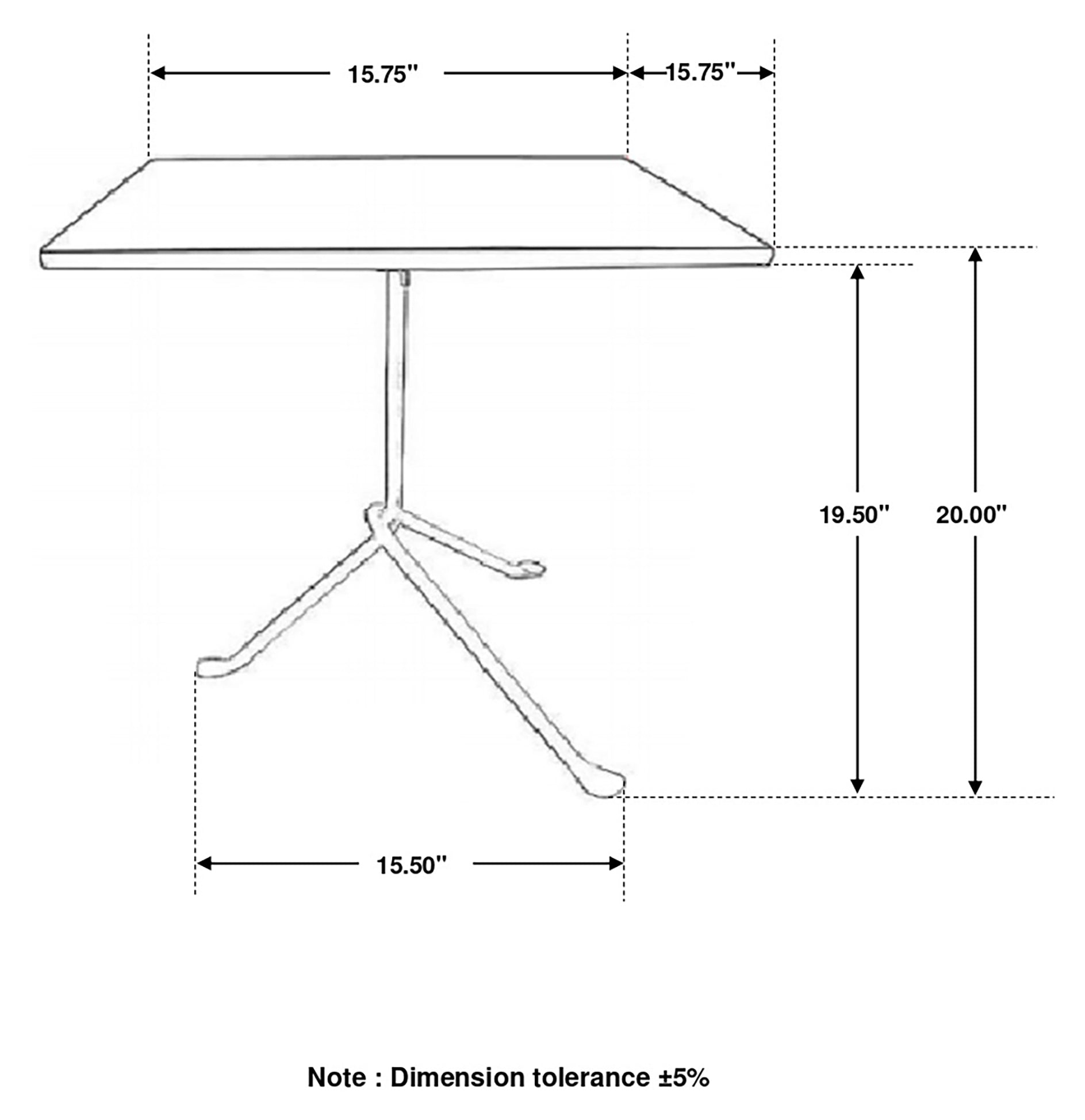 Coaster Heitor Square Accent Table with Tripod Legs Dark Brown and Gunmetal Default Title