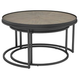 Coaster Rodrigo 2-piece Round Nesting Tables Weathered Elm Default Title