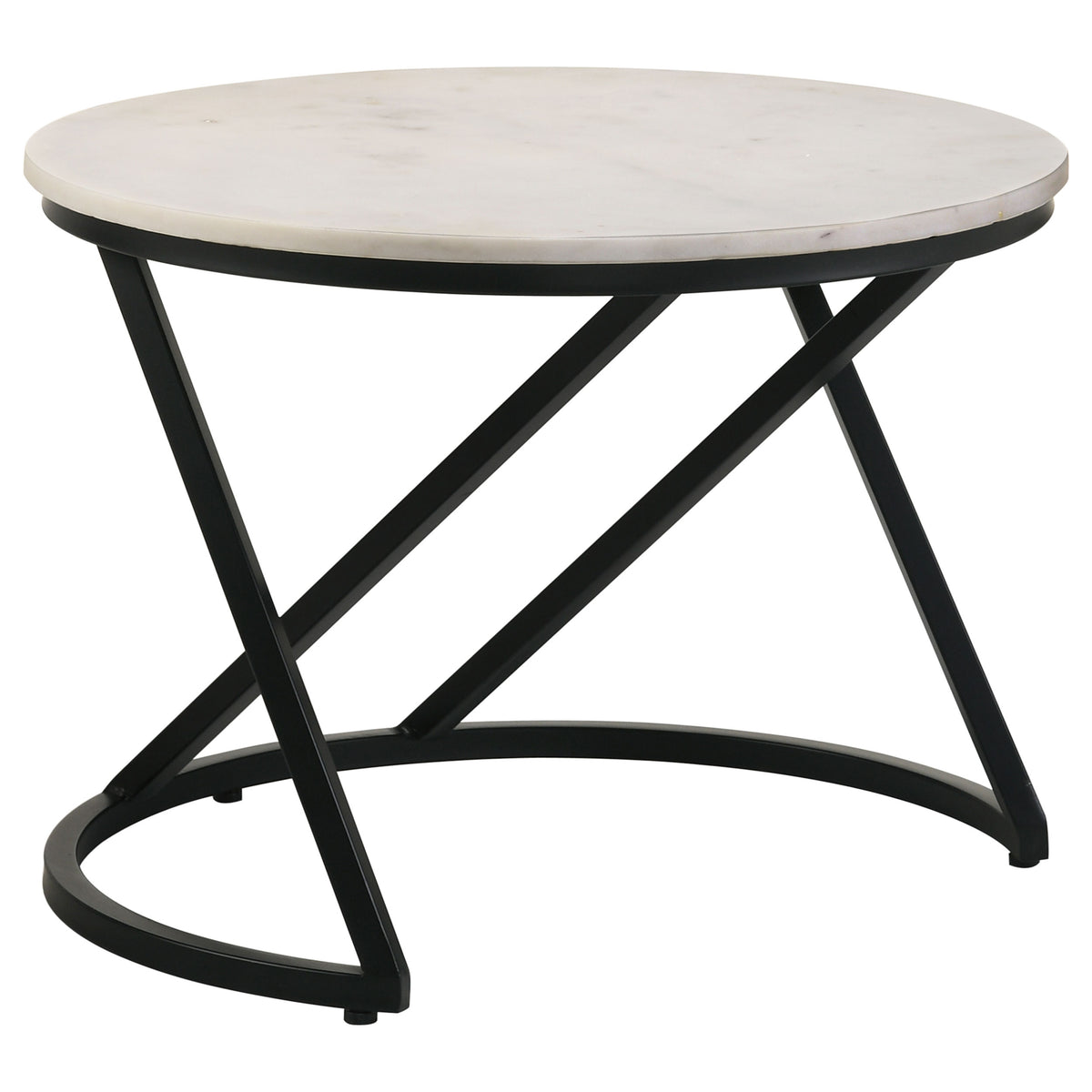 Coaster Miguel Round Accent Table with Marble Top White and Black Default Title