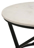 Coaster Miguel Round Accent Table with Marble Top White and Black Default Title