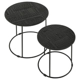 Coaster Loannis 2-piece Round Nesting Table Matte Black Default Title