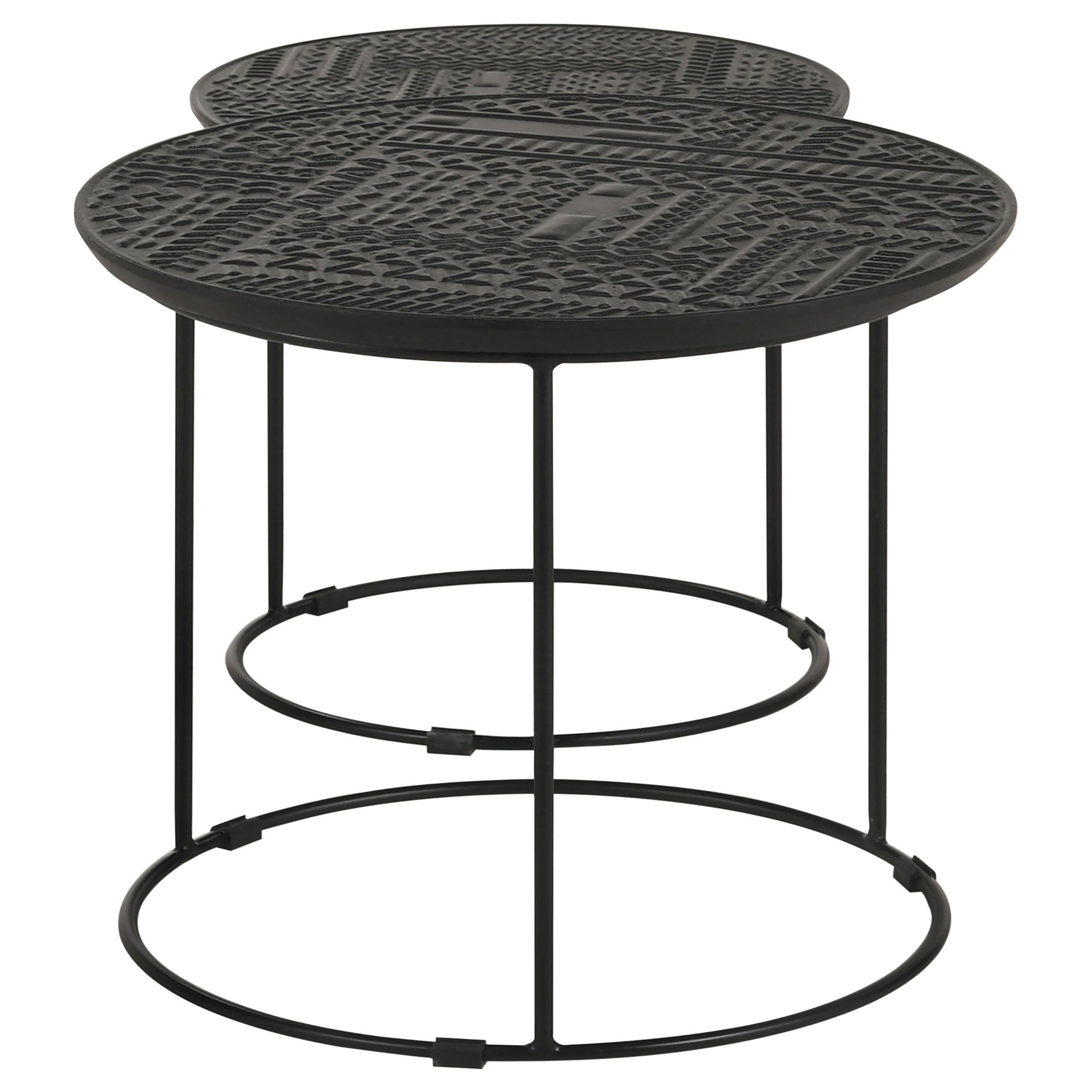 Coaster Loannis 2-piece Round Nesting Table Matte Black Default Title