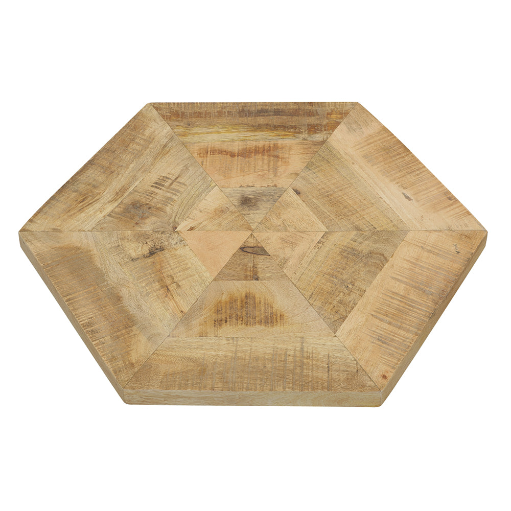 Coaster Adger 2-piece Hexagon Nesting Tables Natural and Black Default Title