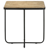 Coaster Elyna Square Accent Table Travertine and Black Default Title