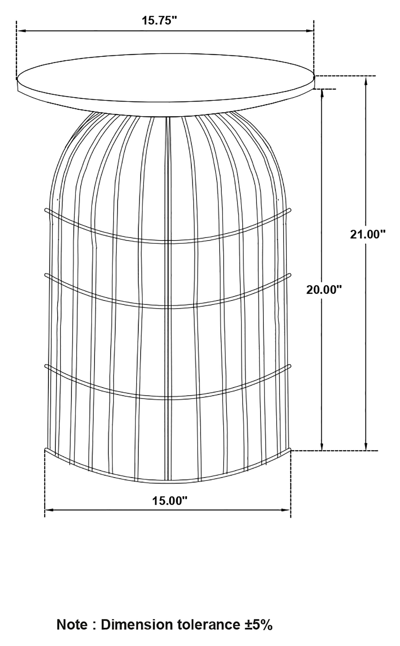 Coaster Bernardo Round Accent Table with Bird Cage Base Natural and Gunmetal Default Title