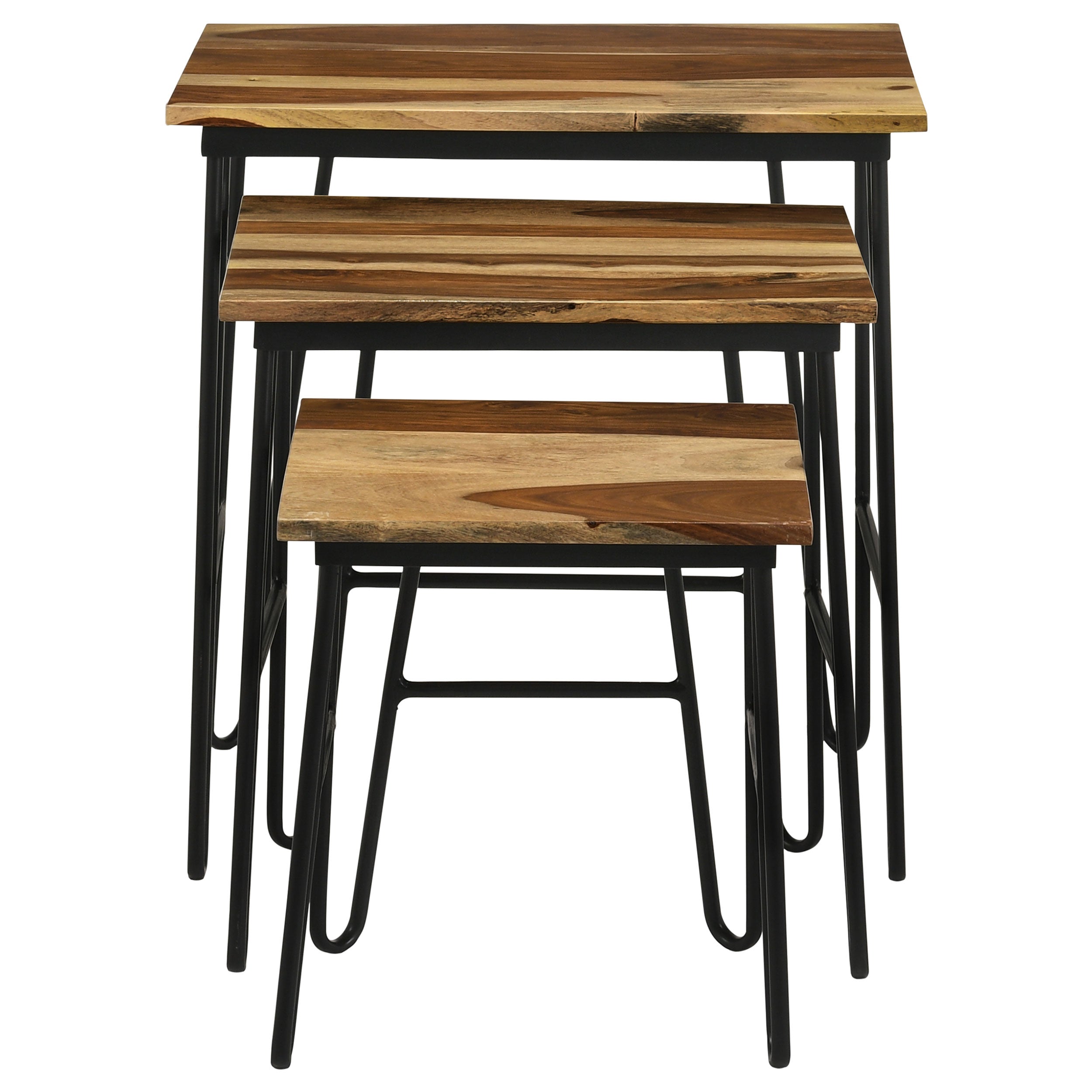 Coaster Nayeli 3-piece Nesting Table with Hairpin Legs Natural and Black