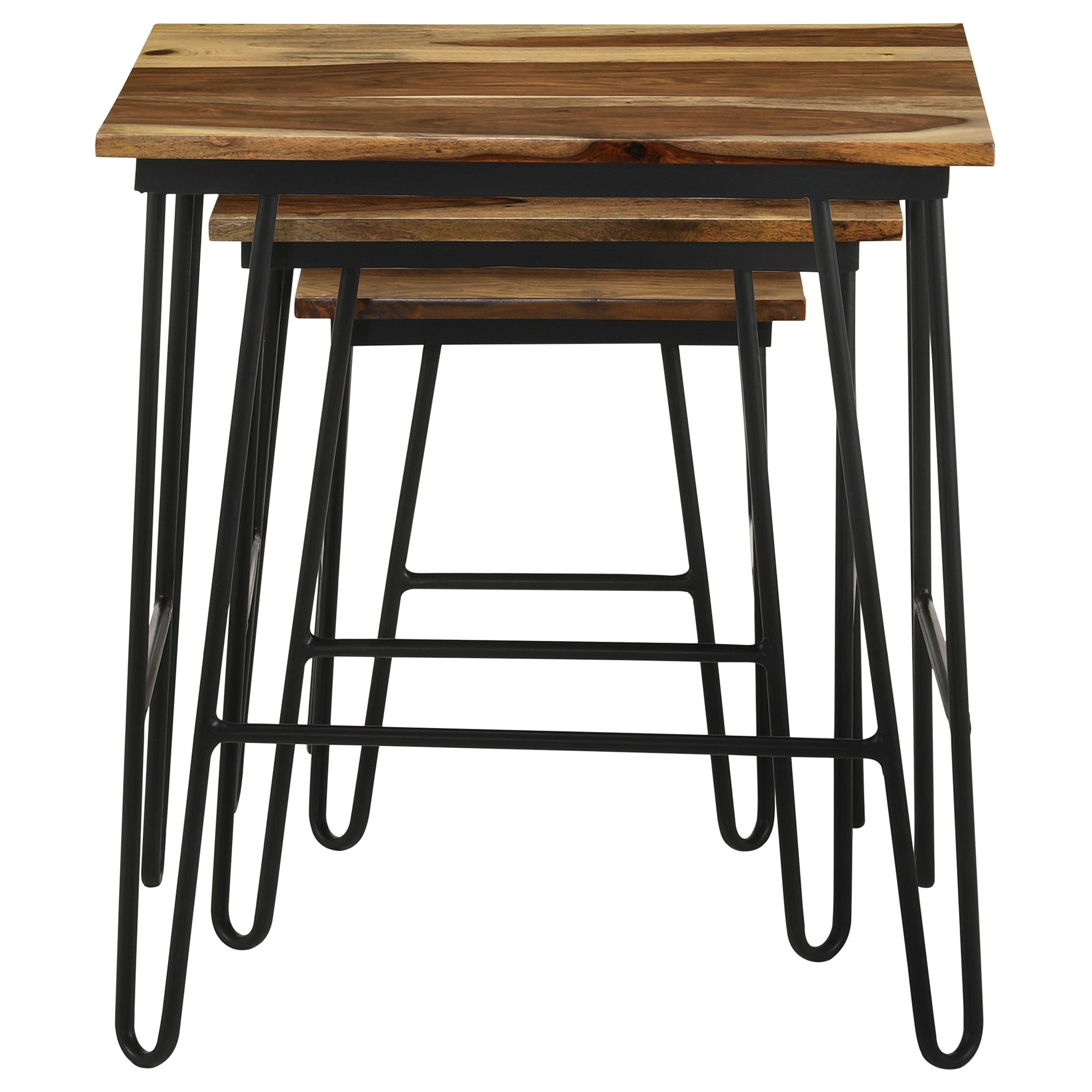 Coaster Nayeli 3-piece Nesting Table with Hairpin Legs Natural and Black