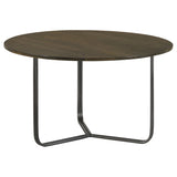 Coaster Yaritza Round Accent Table with Triangle Wire Base Natural and Gunmetal Default Title