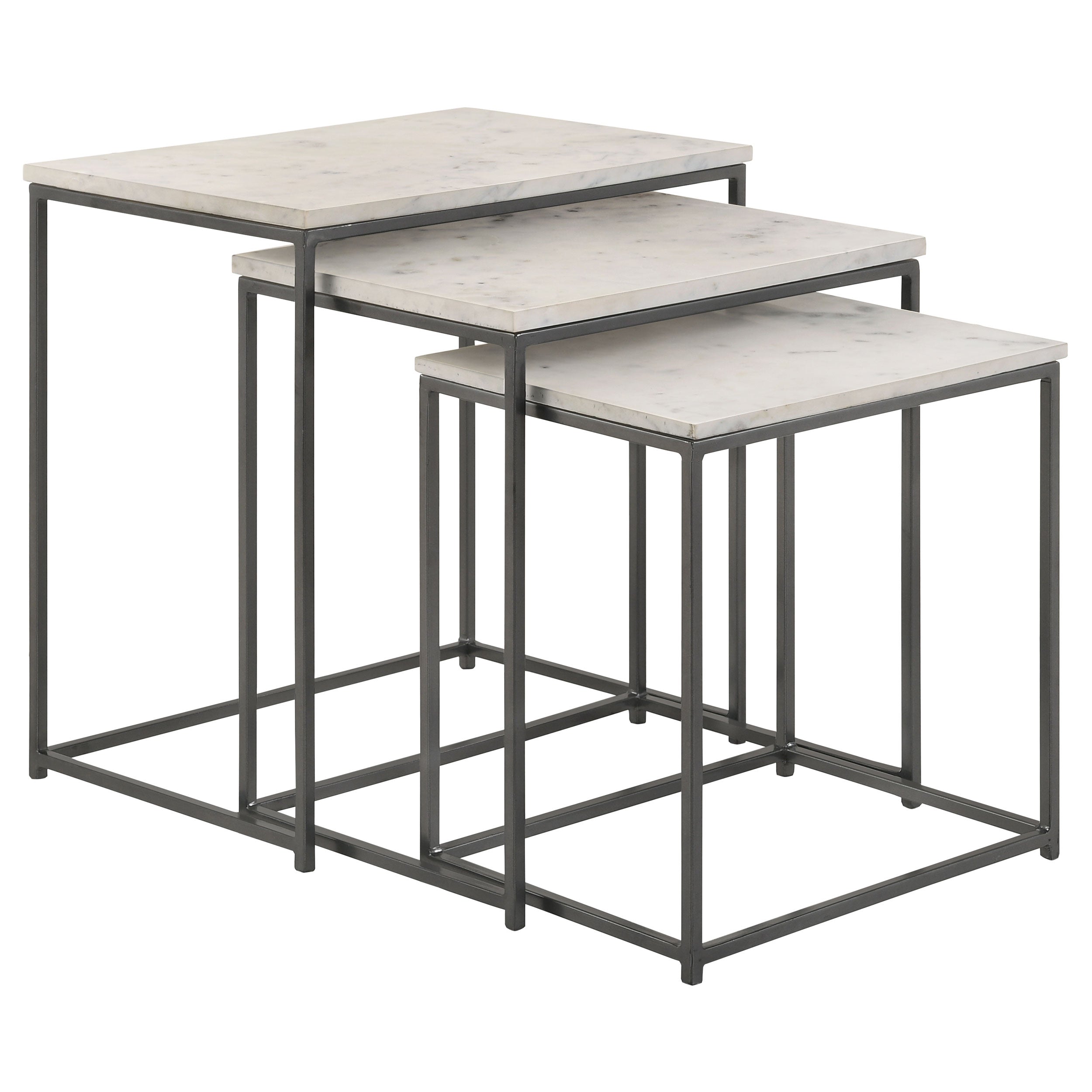 Coaster Medora 3-piece Nesting Table with Marble Top Default Title