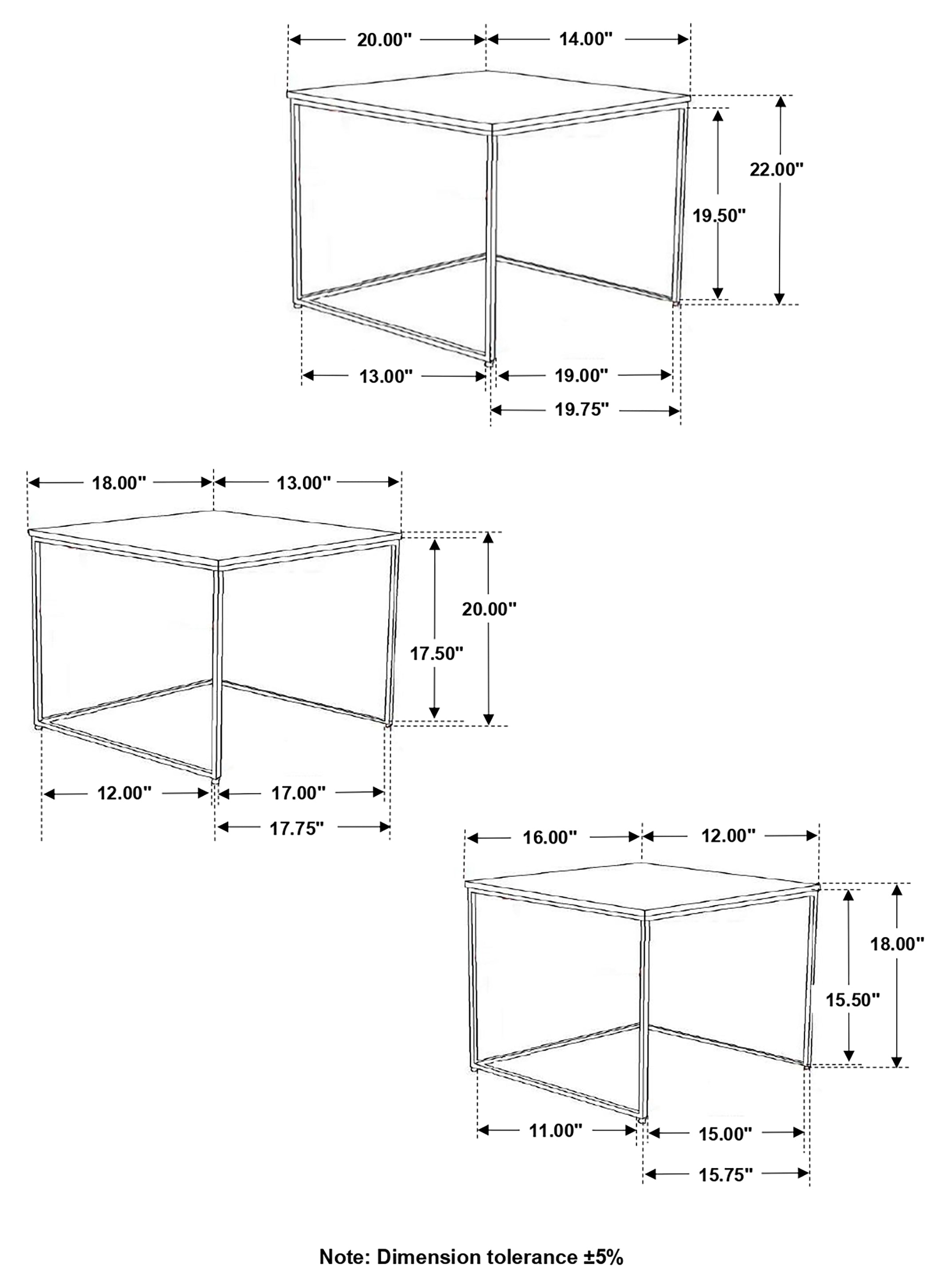 Coaster Medora 3-piece Nesting Table with Marble Top Default Title