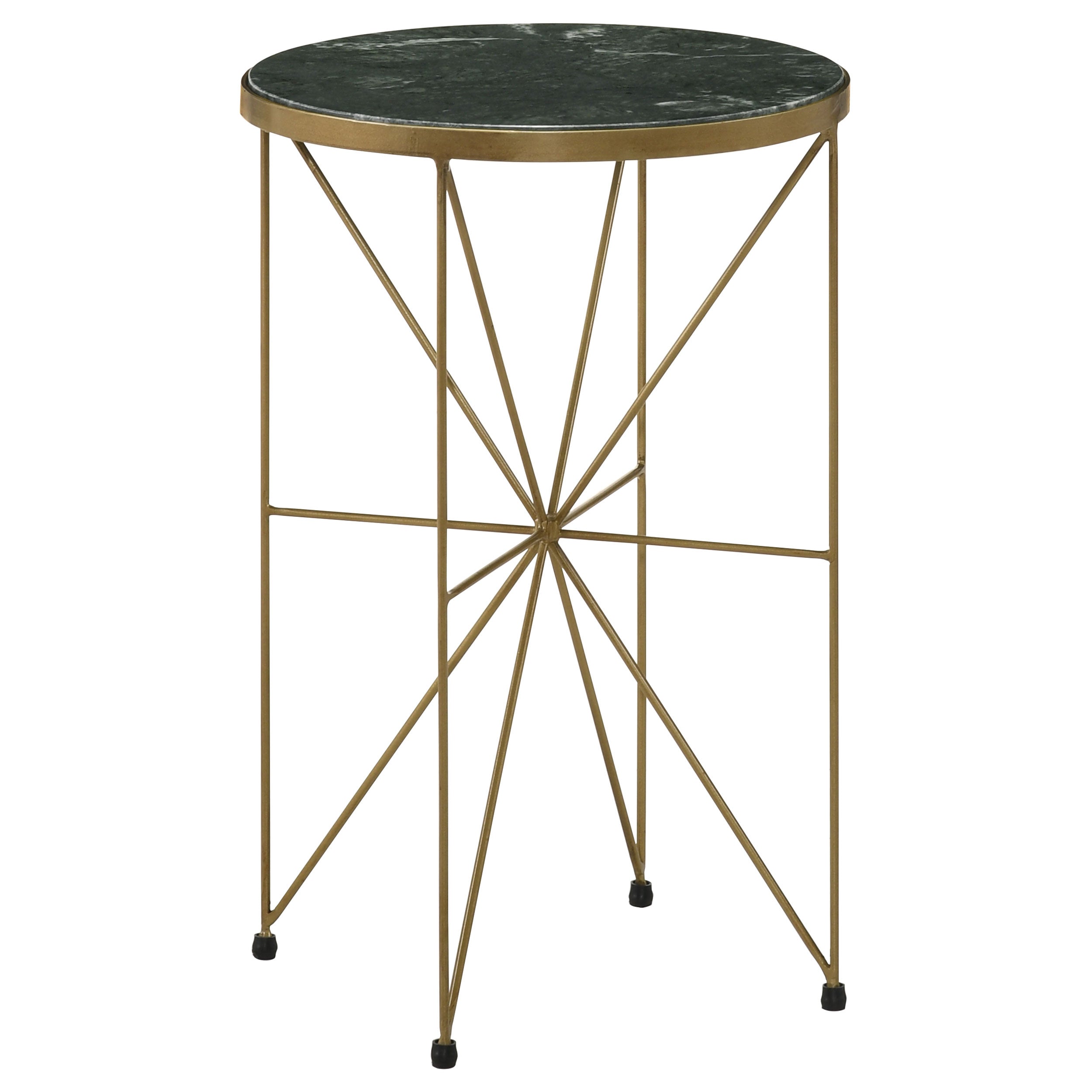 Coaster Eliska Round Accent Table with Marble Top Green and Antique Gold Default Title