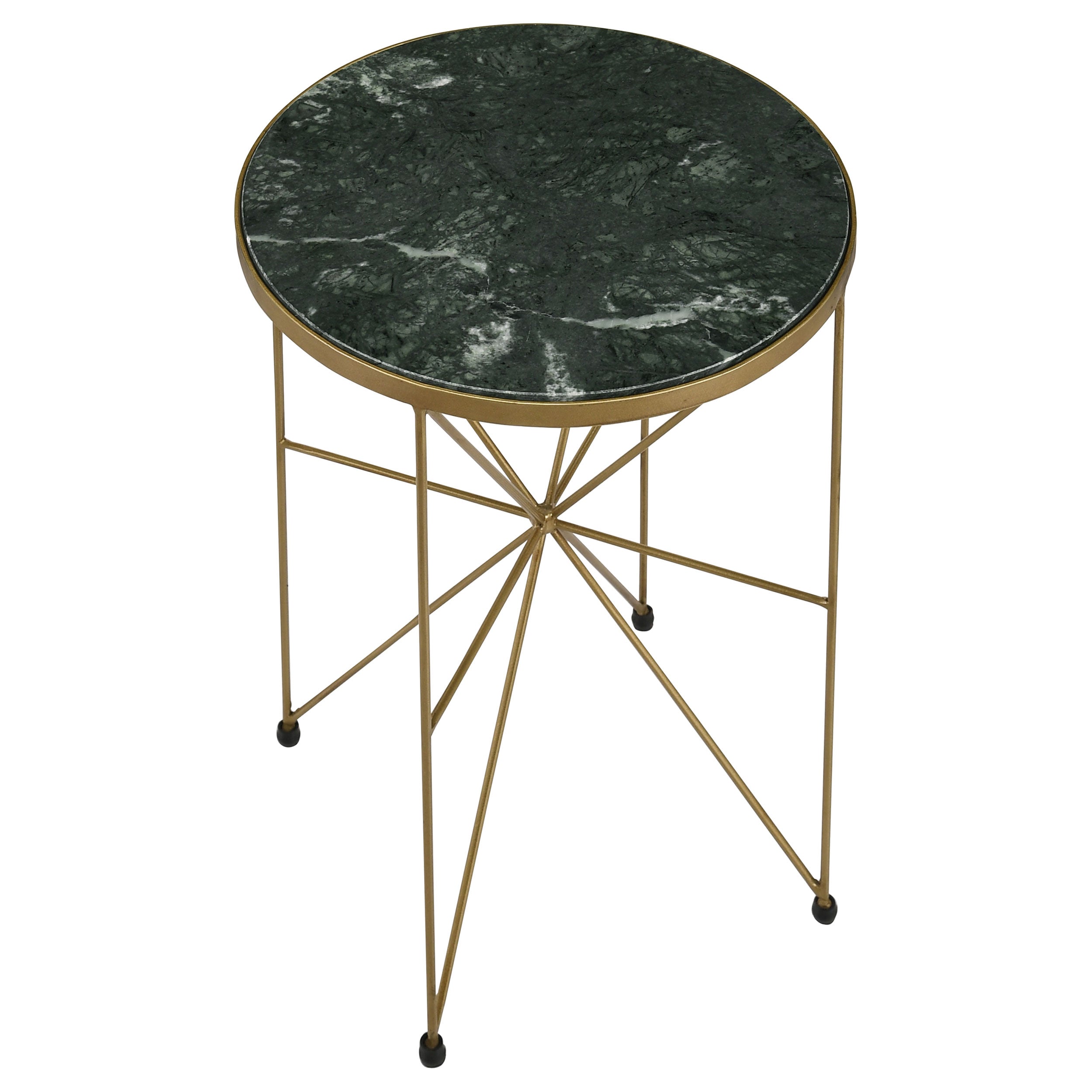 Coaster Eliska Round Accent Table with Marble Top Green and Antique Gold Default Title