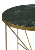 Coaster Eliska Round Accent Table with Marble Top Green and Antique Gold Default Title