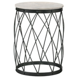 Coaster Tereza Round Accent Table with Marble Top White and Black Default Title