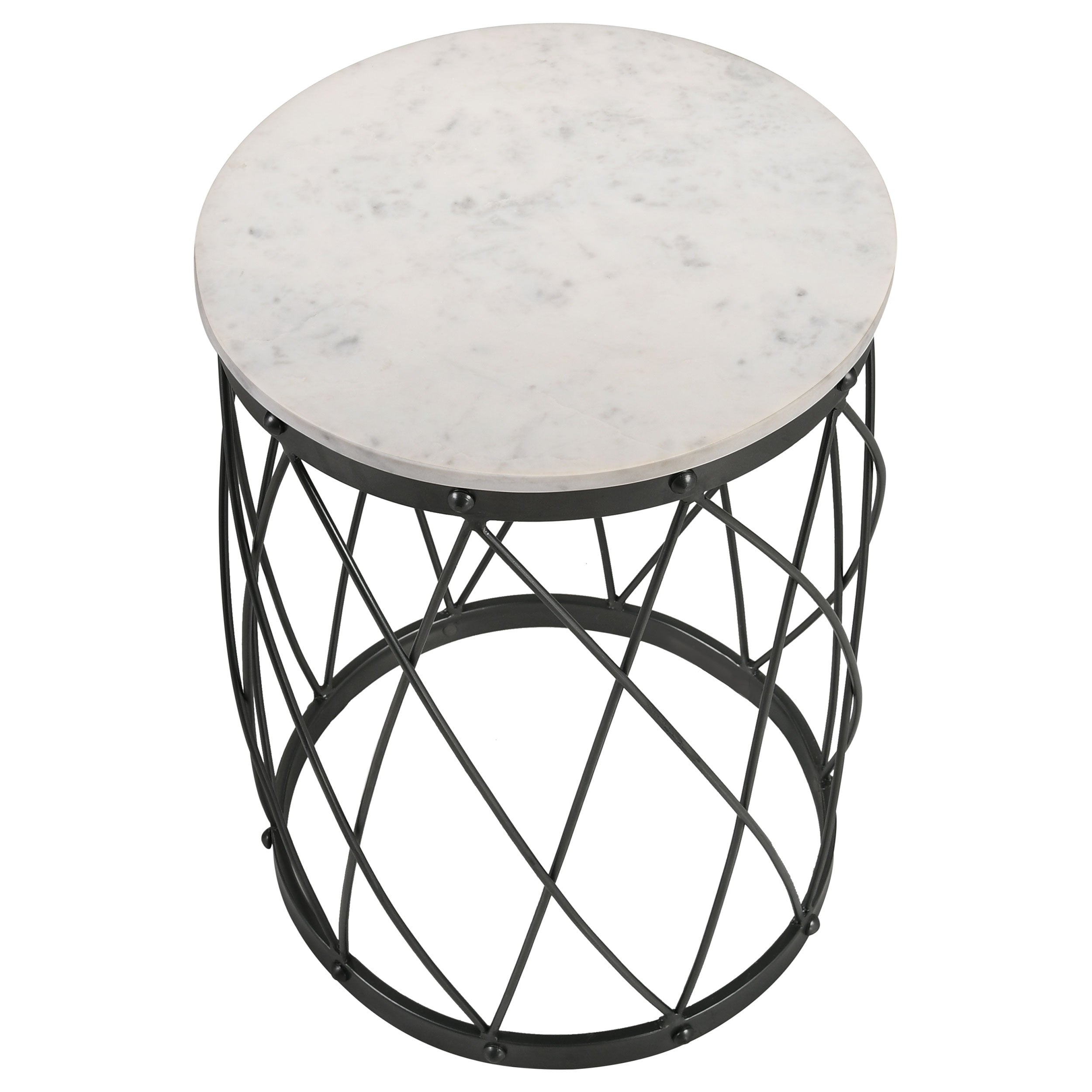 Coaster Tereza Round Accent Table with Marble Top White and Black Default Title