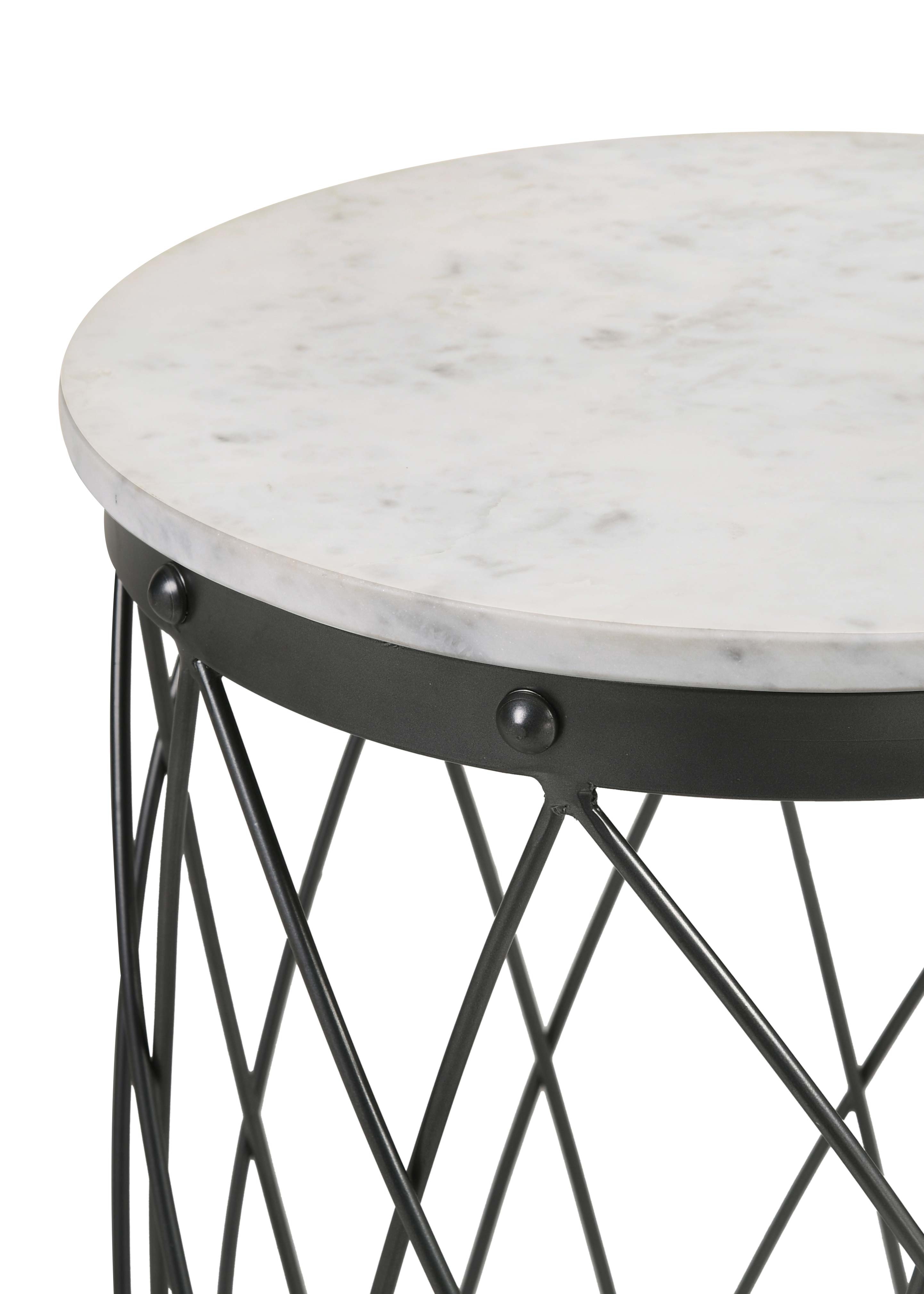 Coaster Tereza Round Accent Table with Marble Top White and Black Default Title