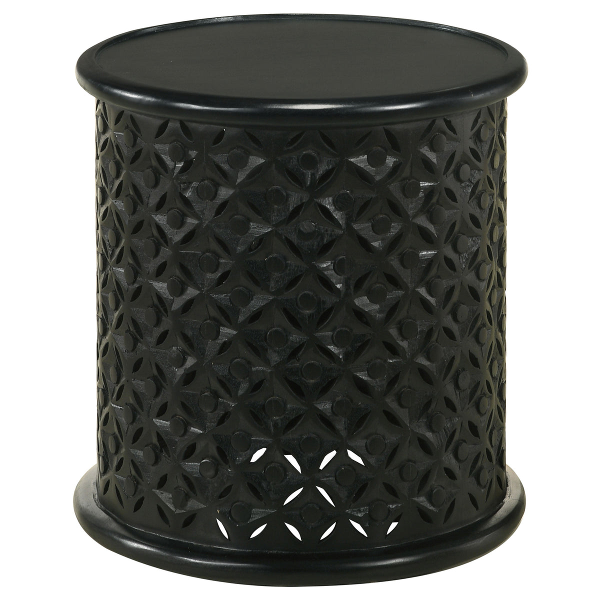 Coaster Krish 18-inch Round Accent Table Black Stain Default Title