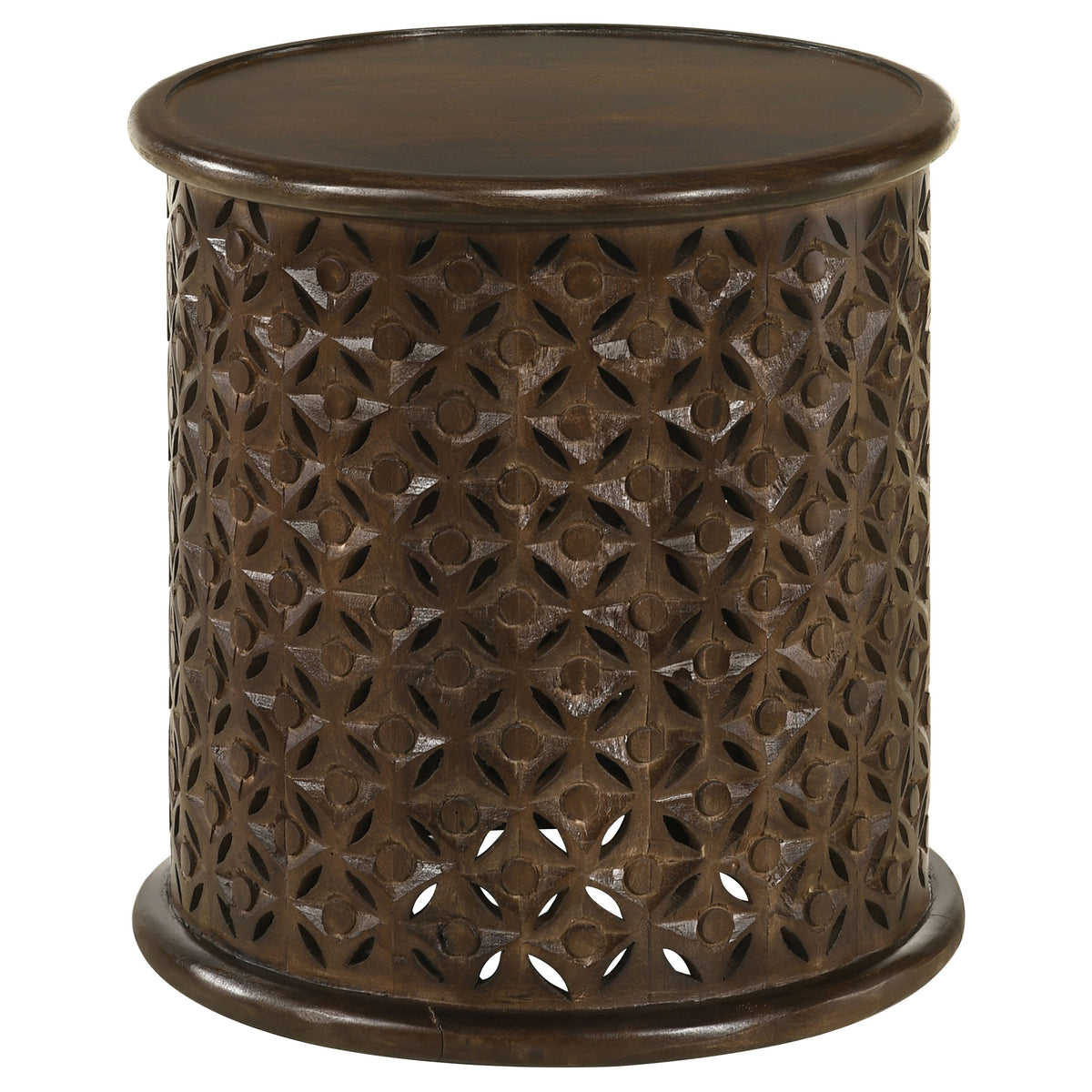 Coaster Krish 18-inch Round Accent Table Dark Brown Default Title