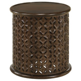 Coaster Krish 18-inch Round Accent Table Dark Brown Default Title