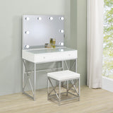 Coaster Eliza 2-piece Vanity Set with Hollywood Lighting White and Chrome Default Title