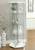 Coaster Zahavah 4-shelf Hexagon Shaped Curio Cabinet White and Clear Default Title