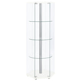 Coaster Zahavah 4-shelf Hexagon Shaped Curio Cabinet White and Clear Default Title